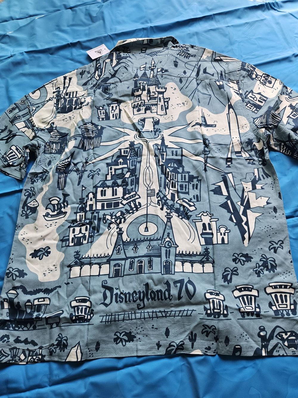 Disney Blue & Cream Graphic Disneyland 70 Camp Shirt - Picture 3 of 3